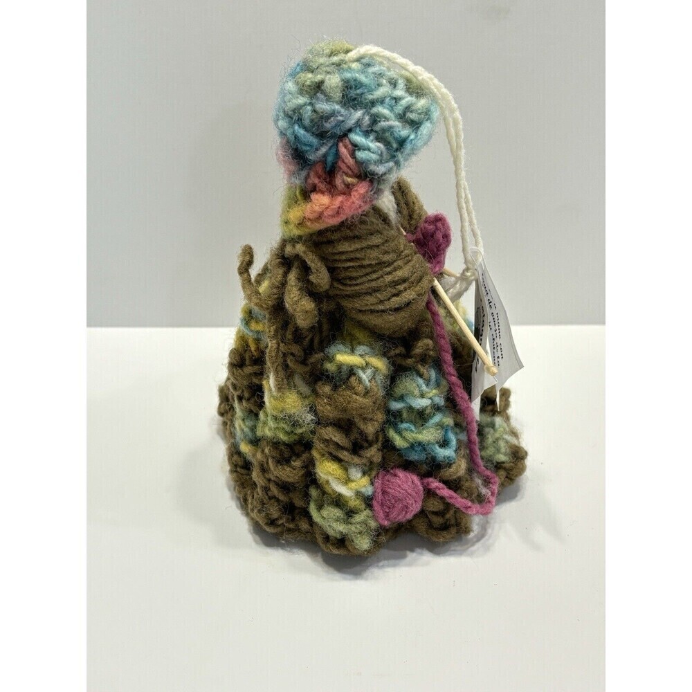 Vintage Doll Handmade Crochet Hand Knitted Patagonia Chile 6.5" Colorful - Picture 3 of 11